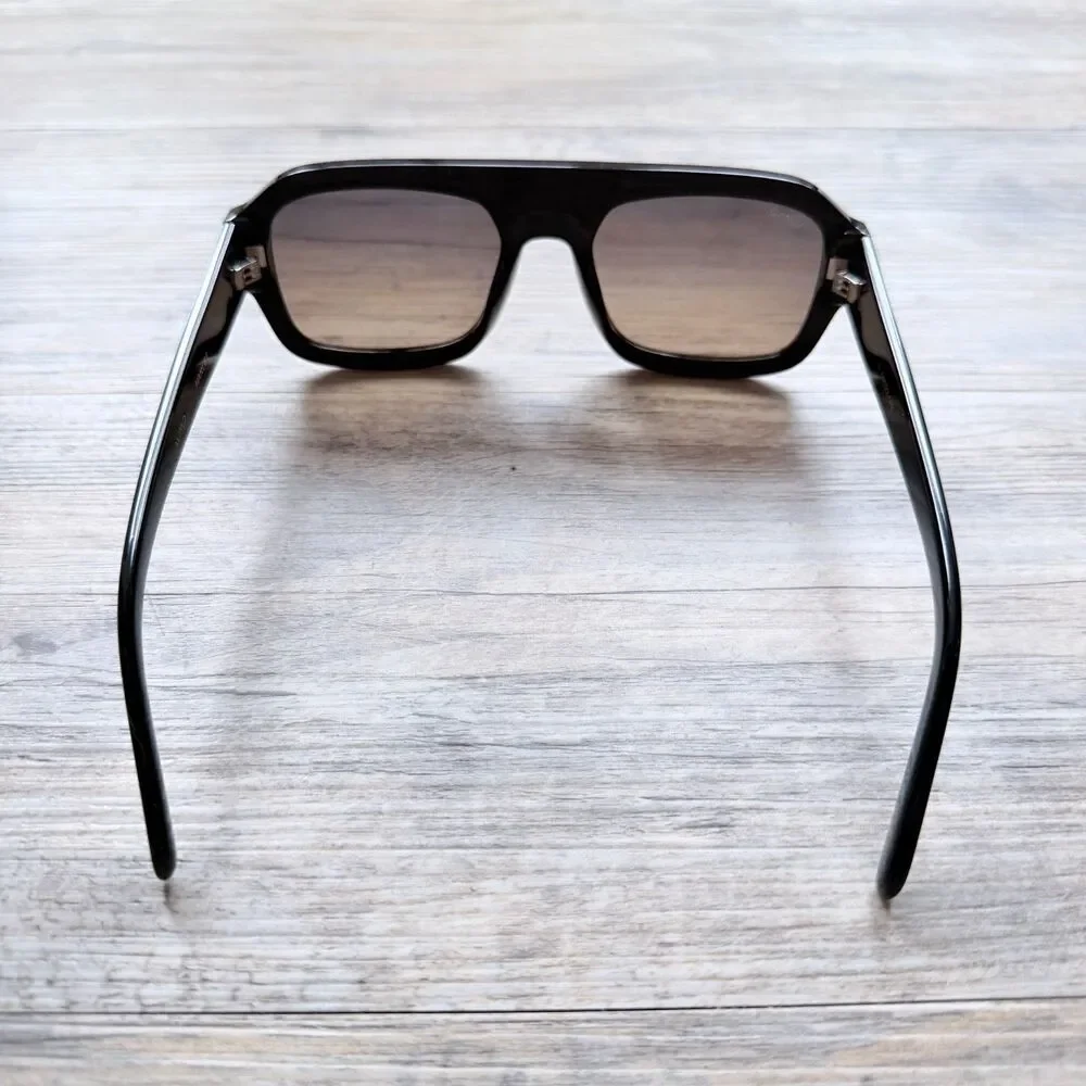 WMP Harlee Oversized Square Sunglasses Black Thick Frame UV Protection
